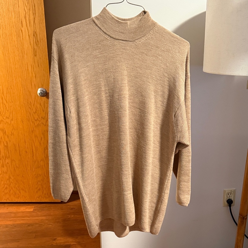 Bergdorf Goodman Tan Turtleneck Sweater